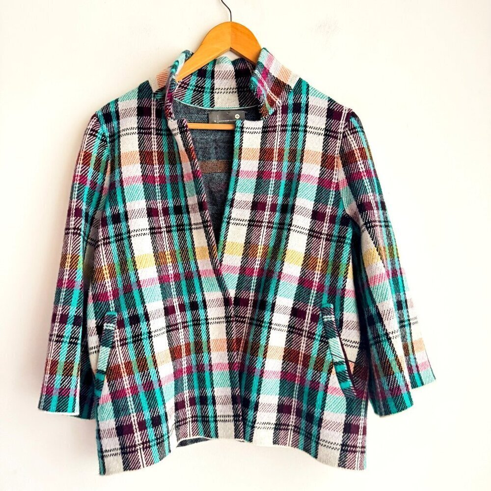 Anthropologie Rosetta Multicolour Knit Half Sleeve Sweater Blazer S - Picture 4 of 6